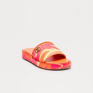 Sandalias Planas Tipo Jellie en Naranja