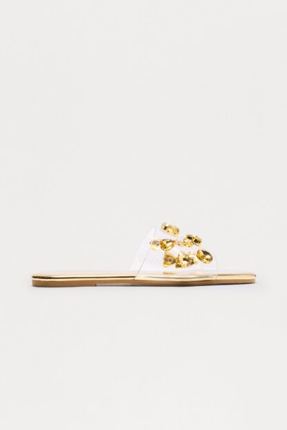 Sandalias Planas Transparentes con Joyas Incrustadas - Image 3