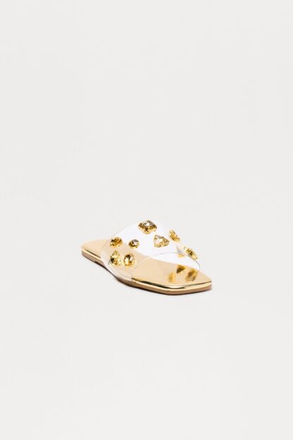 Sandalias Planas Transparentes con Joyas Incrustadas - Image 2