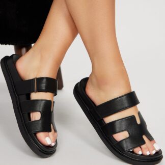 Sandalias Planas Multi-Tiras en Khaki
